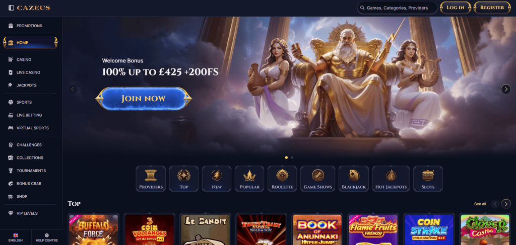 Cazeus Casino screenshot